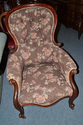 Lot 411 - Victorian mahogany nursing chair