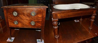 Lot 439 - Kidney shaped bidet and mahogany pot cupboard