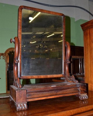 Lot 447 - Victorian mahogany toilet mirror