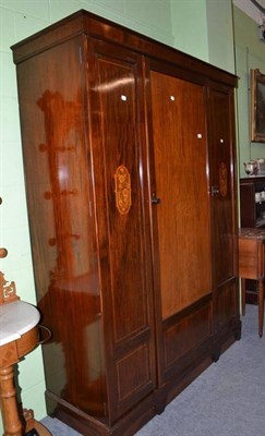 Lot 455 - Edwardian mahogany inlaid wardrobe