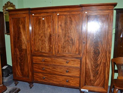 Lot 462 - Victorian mahogany four door wardrobe