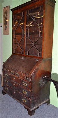 Lot 480 - Georgian mahogany secretaire bookcase