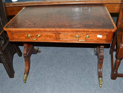 Lot 482 - 19th century mahogany library table with leather top