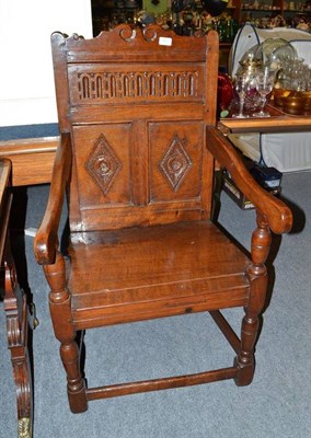 Lot 483 - 19th century carved oak Wainscot chair