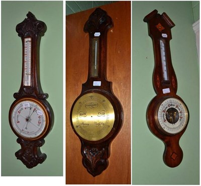 Lot 484 - Three aneroid barometers