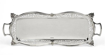 Lot 549 - An Edward VII Silver Tray, Joseph Rodgers & Sons, Sheffield 1905, shaped rectangular with...