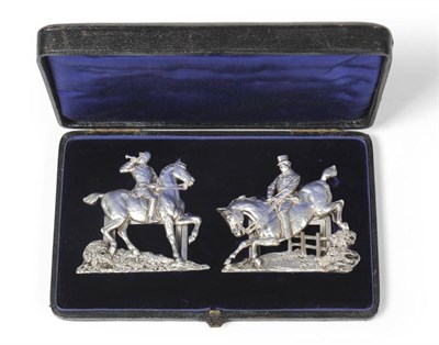 Lot 555 - A Pair of Victorian Silver Menu Holders, James Dixon & Sons, Sheffield 1900, each cast with a...