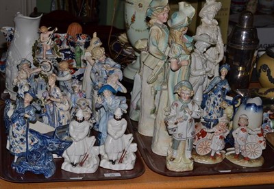 Lot 26 - Two trays of Continental figurines
