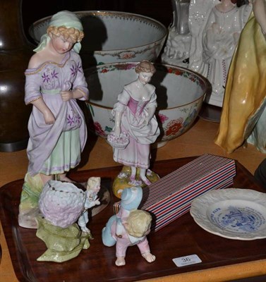 Lot 36 - Lead Coronation coach, assorted ceramics, watercolour and a pair of prints