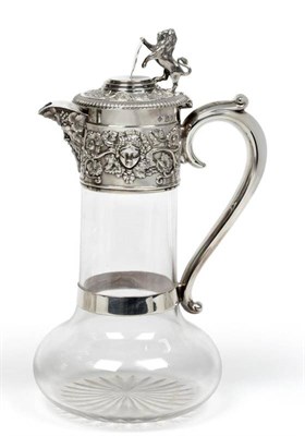 Lot 558 - A Victorian Silver Mounted Claret Jug, Horace Woodward & Co Ltd, London 1895, the low bellied glass