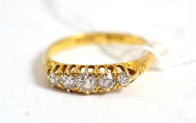 Lot 104 - A diamond five stone ring stamped '18ct'