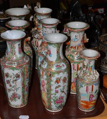 Lot 111 - Assorted Canton baluster and other vases