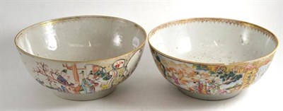 Lot 117 - Two 18th century Chinese famille rose export porcelain bowls (a.f.)