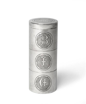 Lot 566 - A Victorian Silver Christmatory, John Hardman & Co, Birmingham 1853, plain cylindrical with...