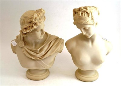 Lot 132 - Two modern composition pedestal busts