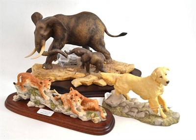 Lot 154 - Border Fine Arts 'Cow and Calf African Elephant', model No. L99 by Richard Roberts, limited edition