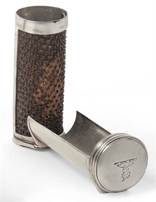 Lot 570 - A William IV Silver Nutmeg Grater, Joseph Willmore, Birmingham 1835, of hinged tubular form...