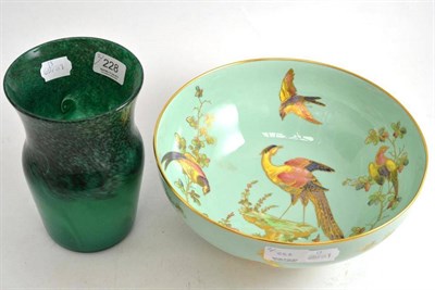 Lot 228 - Strathearn green art glass vase and a modern Spode decorative bowl