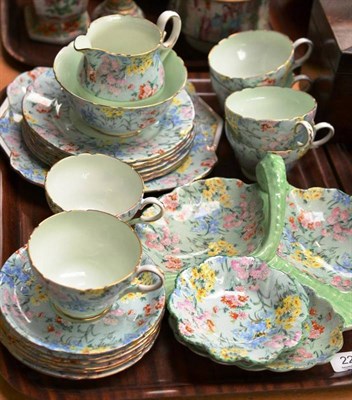 Lot 229 - Shelley Melody pattern tea service and an hors d'oeuvres dish