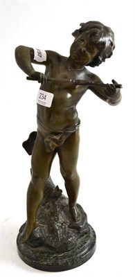 Lot 234 - A spelter figure of Pan