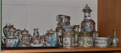 Lot 249 - A quantity of Cantonese famille rose ceramics including miniature teapots, small jars and...