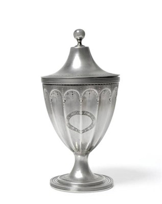 Lot 579 - A George III Silver Sugar Vase and Cover, Peter & Ann Bateman, London 1798, the pedestal foot...