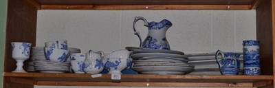 Lot 261 - Royal Worcester Blue Dragon pattern dinner wares and assorted blue and white pottery meat...