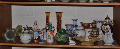 Lot 263 - Shelf of assorted glass, ceramics etc