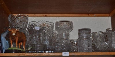 Lot 265 - Border Fine Arts Limousin bull (chipped), cut glass including vases and bowls, coins, fire...