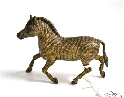 Lot 282 - Cold painted bronze figure of a zebra