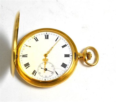 Lot 285 - An 18ct gold hunter cased pocket watch