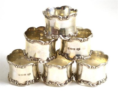 Lot 291 - A set of six silver napkin rings