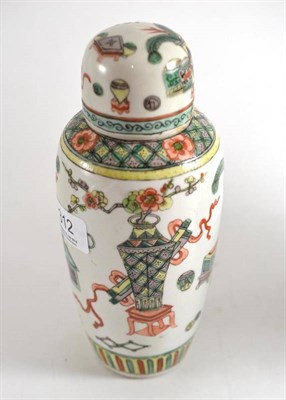 Lot 312 - A Chinese famille vert vase and cover