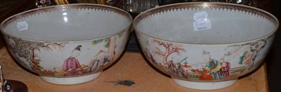 Lot 339 - Two 18th century Chinese famille rose export bowls (a.f.)