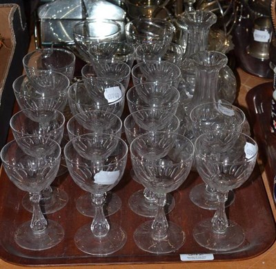 Lot 342 - Quantity of assorted glass including stem glasses and carafes