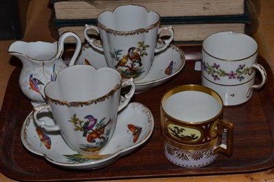 Lot 395 - 19th century Vienna gilt decorated cabinet cup, coffee can, cream jug and a pair of 19th...