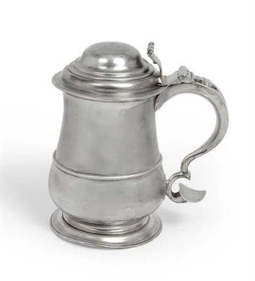 Lot 594 - A George II Silver Tankard, Isaac Cookson, Newcastle 1752, of plain baluster girdled form with...