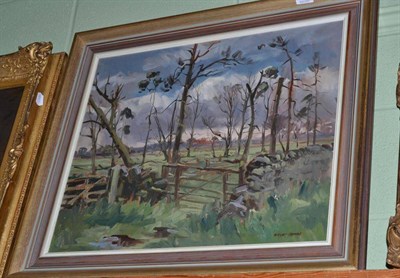 Lot 409 - Angus Bernard Rands PS (1922-1985) December Sunshine near Staveley, signed, oil on board