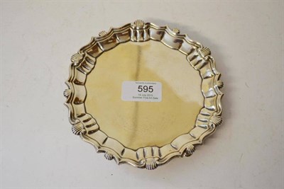 Lot 595 - A George II Silver Waiter, Thomas Gilpin, London 1744, shaped circular with shell and scroll...