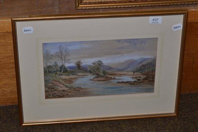 Lot 437 - S.Wagstaff, 'In Wensleydale', watercolour depicting a fisherman, signed and dated 1879