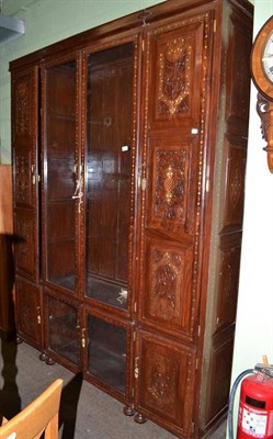 Lot 453 - Indian brass inlaid bookcase