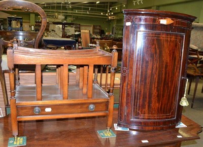 Lot 468 - Reproduction Canterbury and a small bow front mahogany inlaid corner cabinet