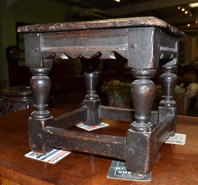 Lot 490 - A 17th century Scottish oak joint stool