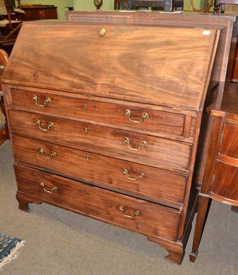 Lot 498 - George III mahogany bureau, with receipt dated 1950 for the sum of £27