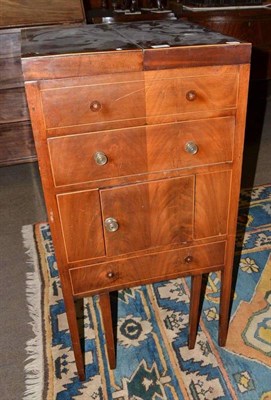 Lot 501 - Late George III mahogany washstand with fitted interior