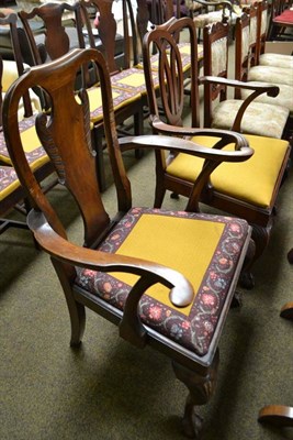 Lot 521 - A 19th century mahogany open armchair with carved splat and another with a hoop style back