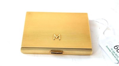 Lot 606 - An 18ct Gold Box, maker's mark JR, 20th century, rectangular, with rounded sides and allover engine