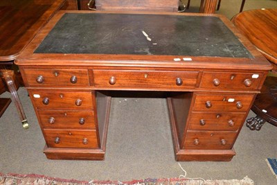 Lot 537 - A Victorian mahogany pedestal desk