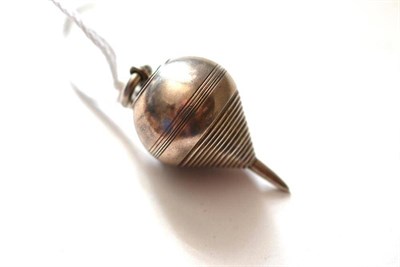 Lot 608 - A Novelty Silver Vinaigrette, Samson Mordan & Co, modelled as a spinning top or plumb bob, the...