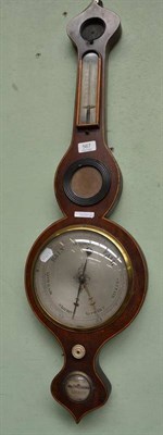 Lot 567 - A mahogany inlaid wheel barometer